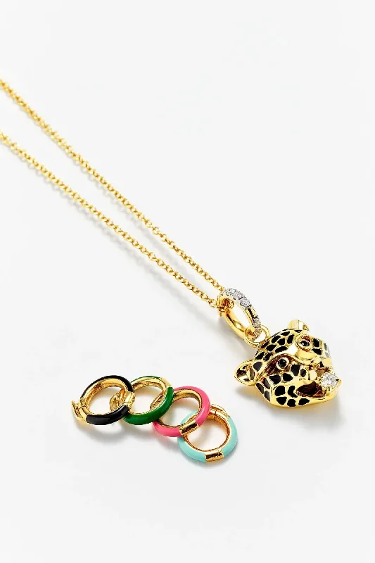 Shop Classic Women's Necklaces & Pendants with a Modern Twist-Pendentif Léopard + 5 Belieres - Or Jaune Shop Classic Women's Necklaces & Pendants with a Modern Twist-Pendentif Léopard + 5 Belieres - Or Jaune