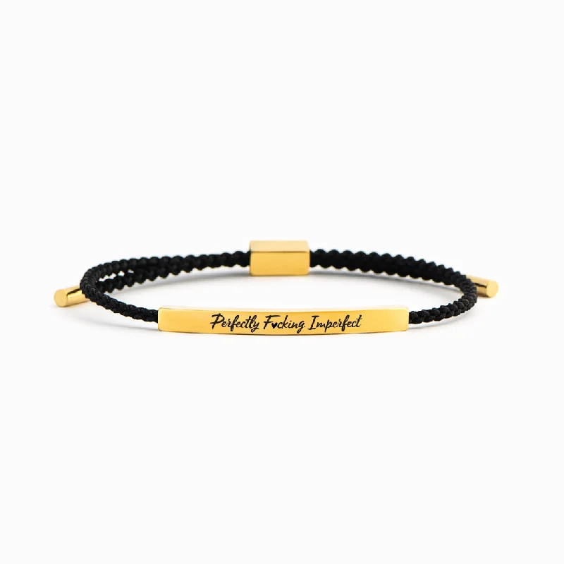 Thin Silver Bangles for Women-Perfectly F♡cking Imperfect - Motivational Tube Bracelet Thin Silver Bangles for Women-Perfectly F♡cking Imperfect - Motivational Tube Bracelet