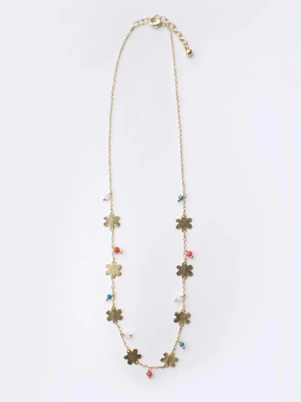Shop Classic Women's Necklaces & Pendants with a Modern Twist-Petite Flower Necklace - Gold Shop Classic Women's Necklaces & Pendants with a Modern Twist-Petite Flower Necklace - Gold