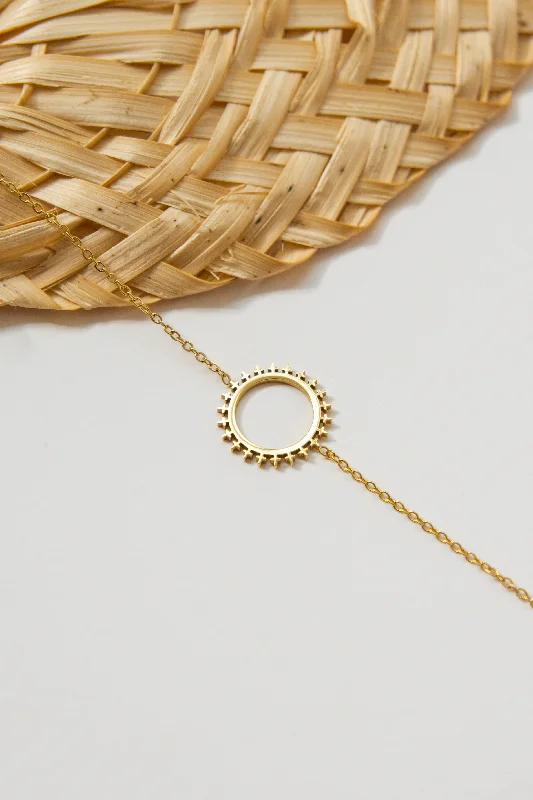 Sterling Silver Wedding Bangles for Women-MINIMAL SUN BRACELET