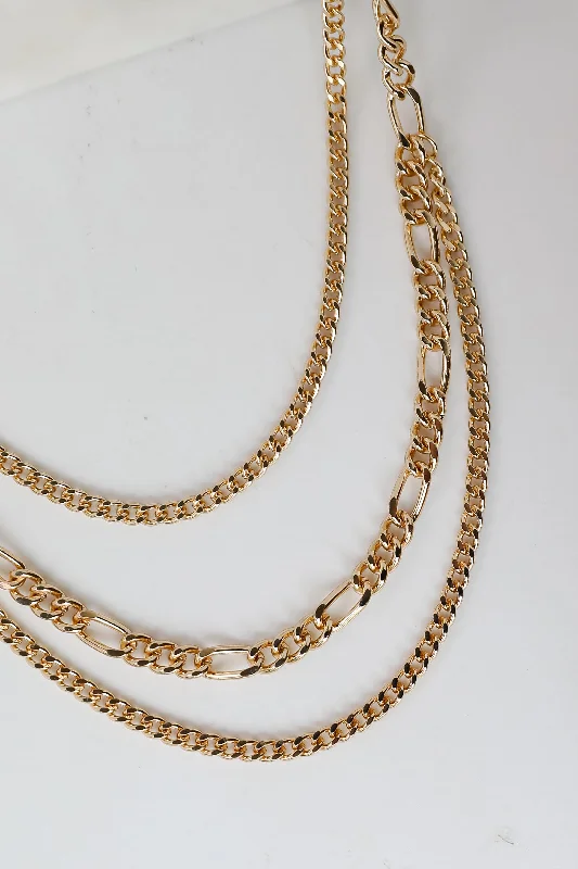 Shop Classic Women's Necklaces & Pendants with a Modern Twist-Quinn Gold Layered Chain Necklace Shop Classic Women's Necklaces & Pendants with a Modern Twist-Quinn Gold Layered Chain Necklace