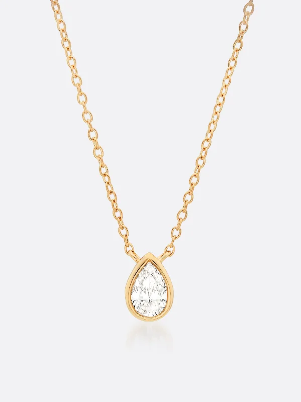 Shop Classic Women's Necklaces & Pendants with a Modern Twist-Romance Pear Diamond Droplet Necklace Shop Classic Women's Necklaces & Pendants with a Modern Twist-Romance Pear Diamond Droplet Necklace