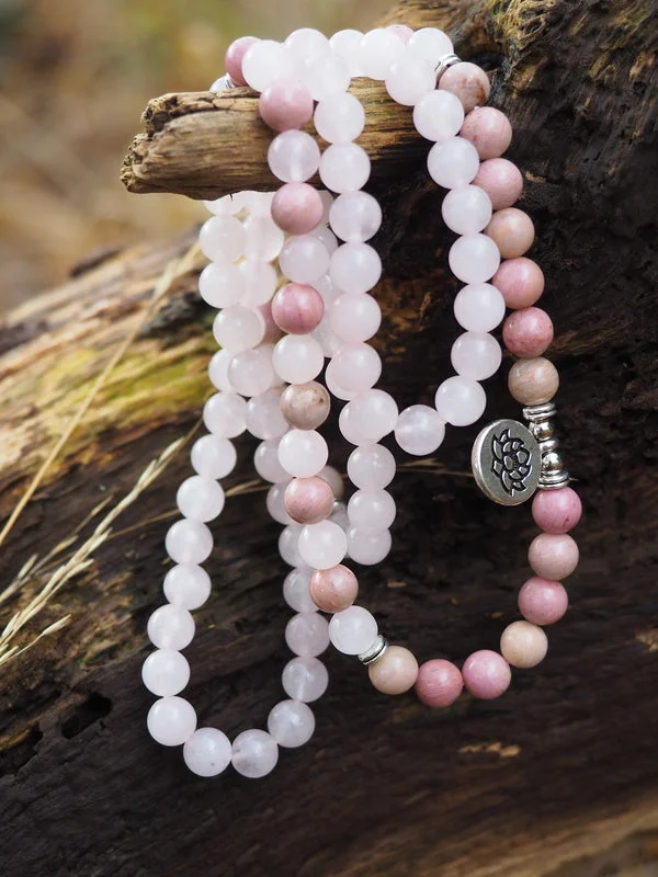 Shop Classic Women's Necklaces & Pendants with a Modern Twist-RozenQuartz, Rhodoniet Mala Shop Classic Women's Necklaces & Pendants with a Modern Twist-RozenQuartz, Rhodoniet Mala