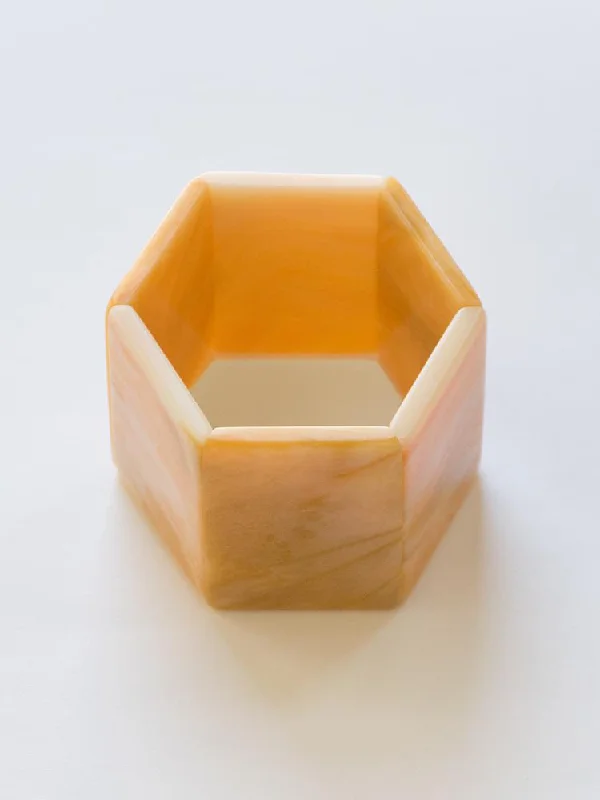 Beaded Bangles for Women-Sandstone Cuff - Marbleized Peach