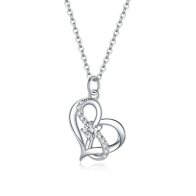 Shop Classic Women's Necklaces & Pendants with a Modern Twist-Silver Infinity Heart Necklaces Birthday Gifts Shop Classic Women's Necklaces & Pendants with a Modern Twist-Silver Infinity Heart Necklaces Birthday Gifts