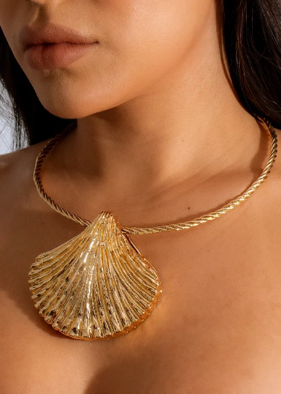 Shop Classic Women's Necklaces & Pendants with a Modern Twist-Tides Shell Necklace Gold Shop Classic Women's Necklaces & Pendants with a Modern Twist-Tides Shell Necklace Gold