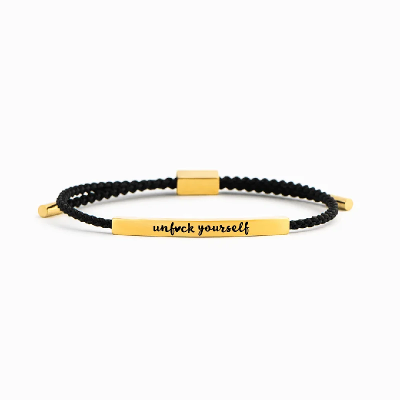 Women's Charm Bangles-UNF♥CK YOURSELF MOTIVATIONAL TUBE BRACELET