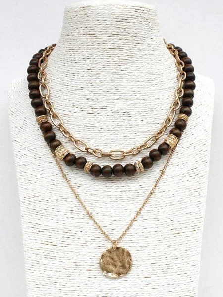 Shop Classic Women's Necklaces & Pendants with a Modern Twist-Walnut + Gold Layered Necklace Shop Classic Women's Necklaces & Pendants with a Modern Twist-Walnut + Gold Layered Necklace