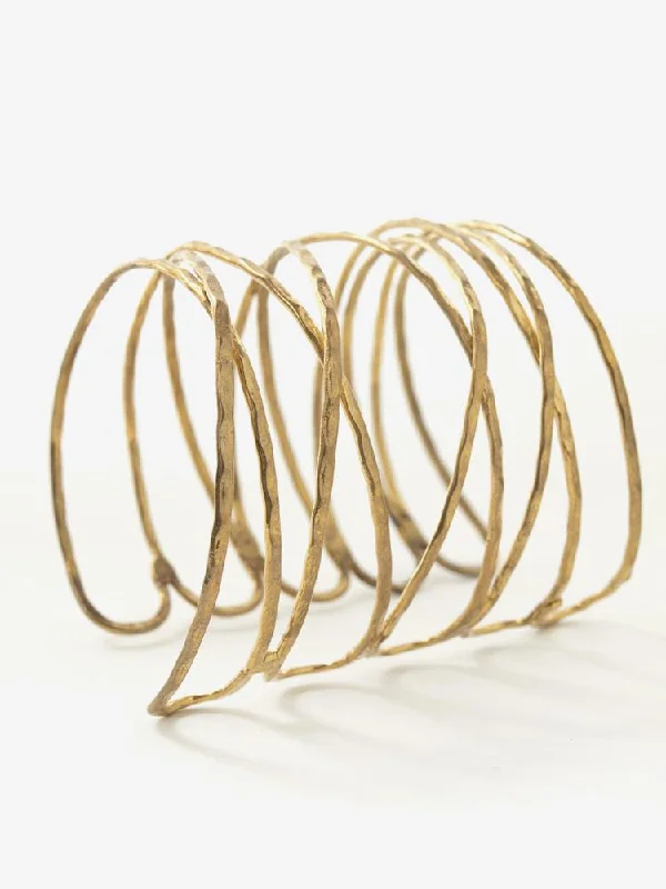 Elegant Thin Bangle Bracelets for Women-Wind And Water Bracelet - Gold
