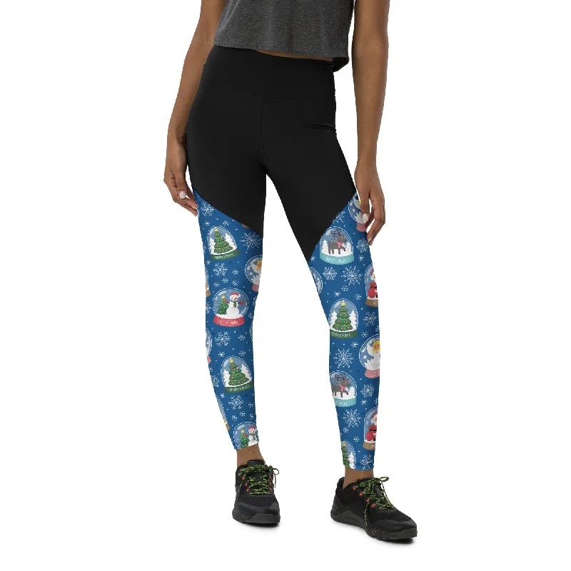 Snow Globe Pattern Compression Leggings