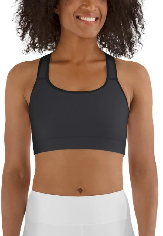 Charcoal Gray Sports Bra